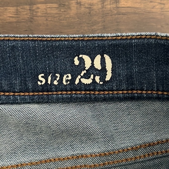 J Crew Reid Straight Stretchy Jeans w/ Dark Wash and Raw Hem Size 29 - Picture 6 of 11